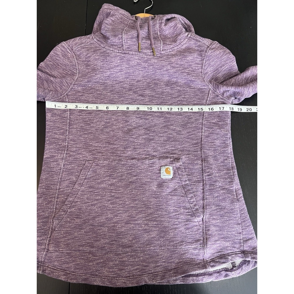 Carhartt Women's Newberry Hoodie Size Small Heather Purple Cotton Blend Pocket - Picture 9 of 10